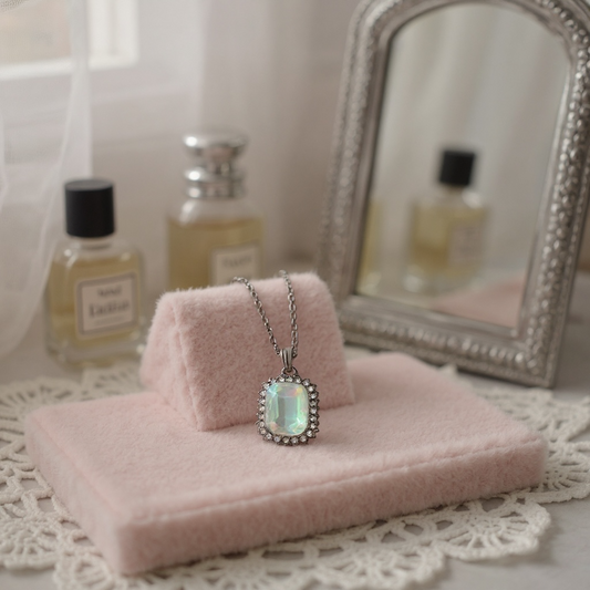 Iridescent Gemstone Pendant Necklace