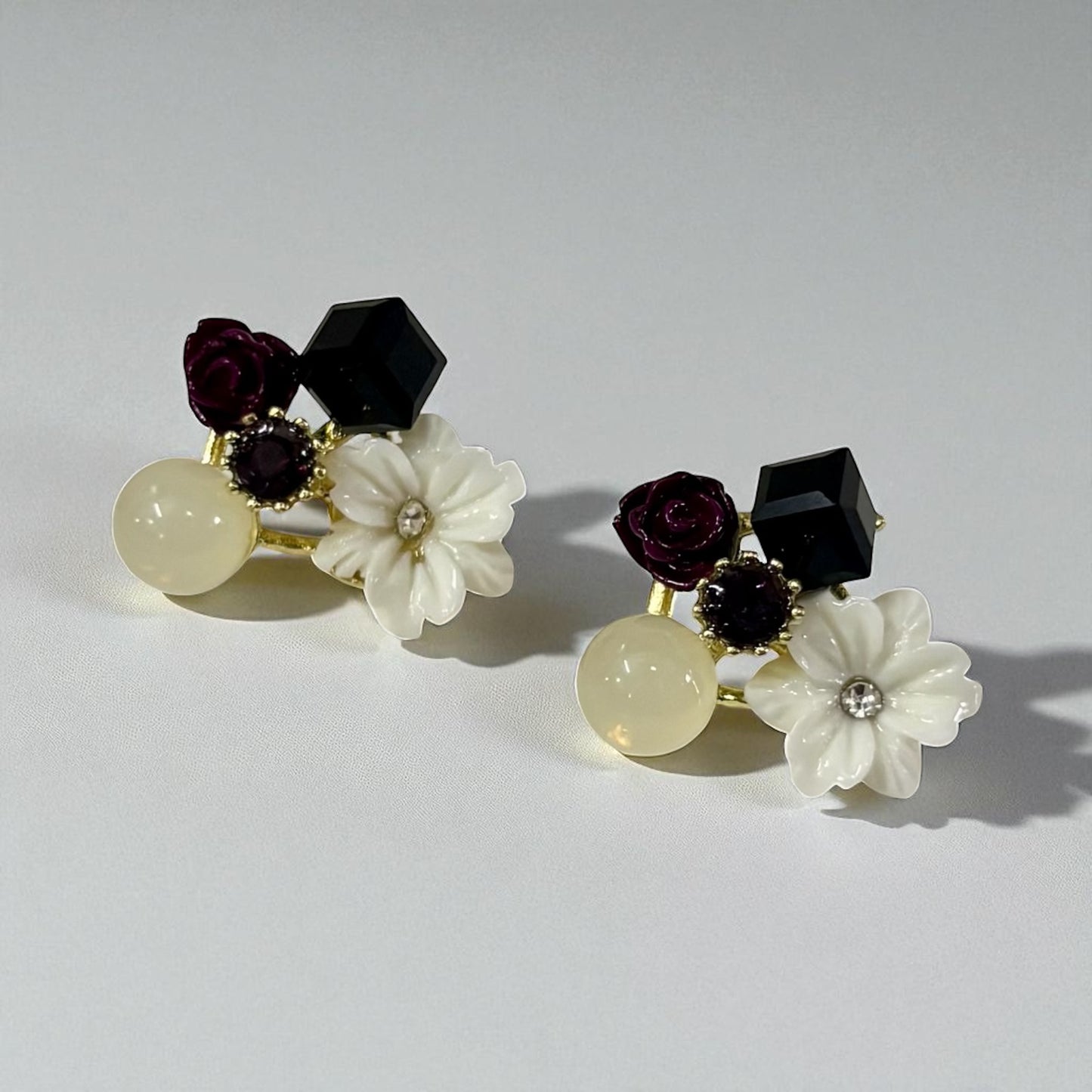Floral Cluster Statement Earrings