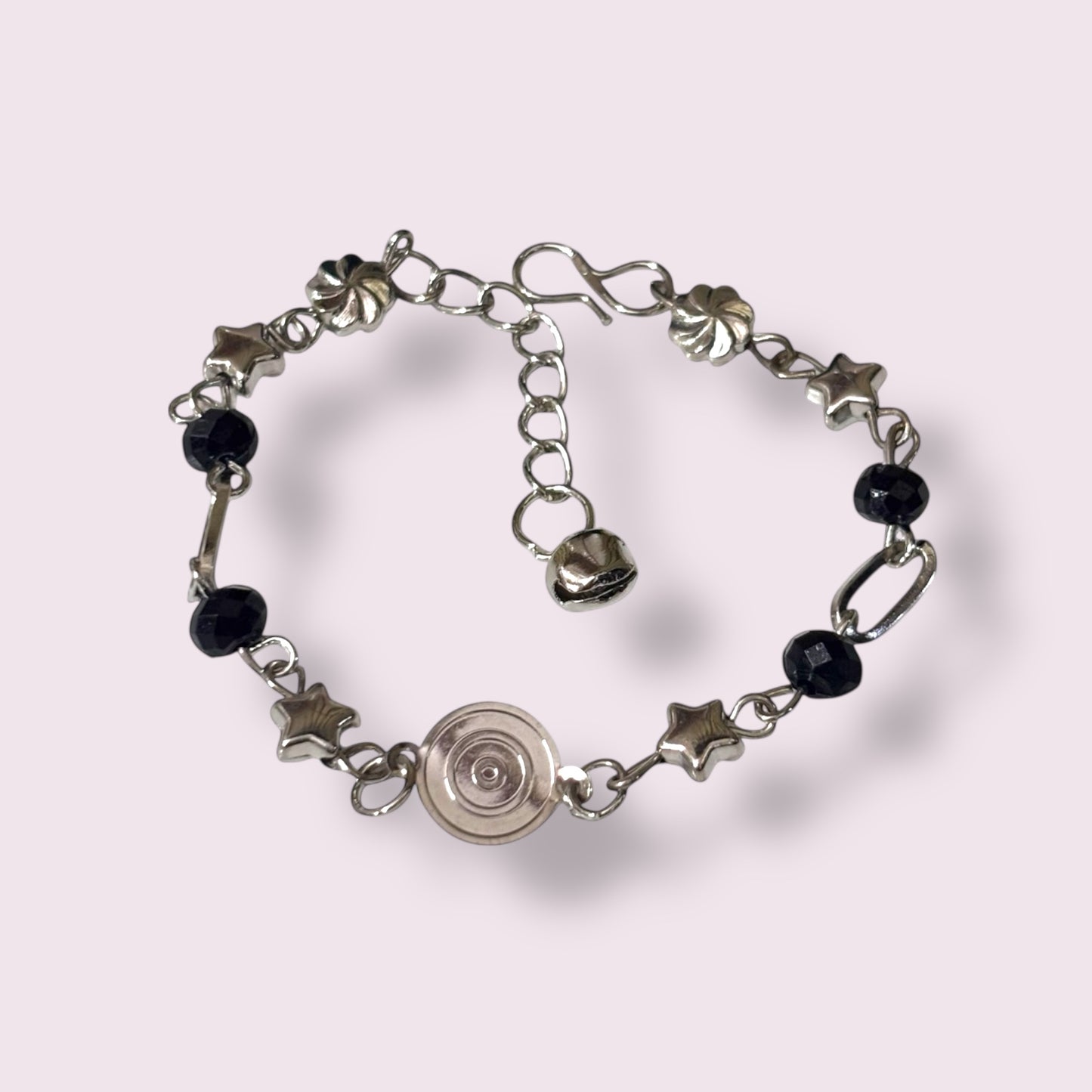 Celestial Star and Black Crystal Beaded Bracelet
