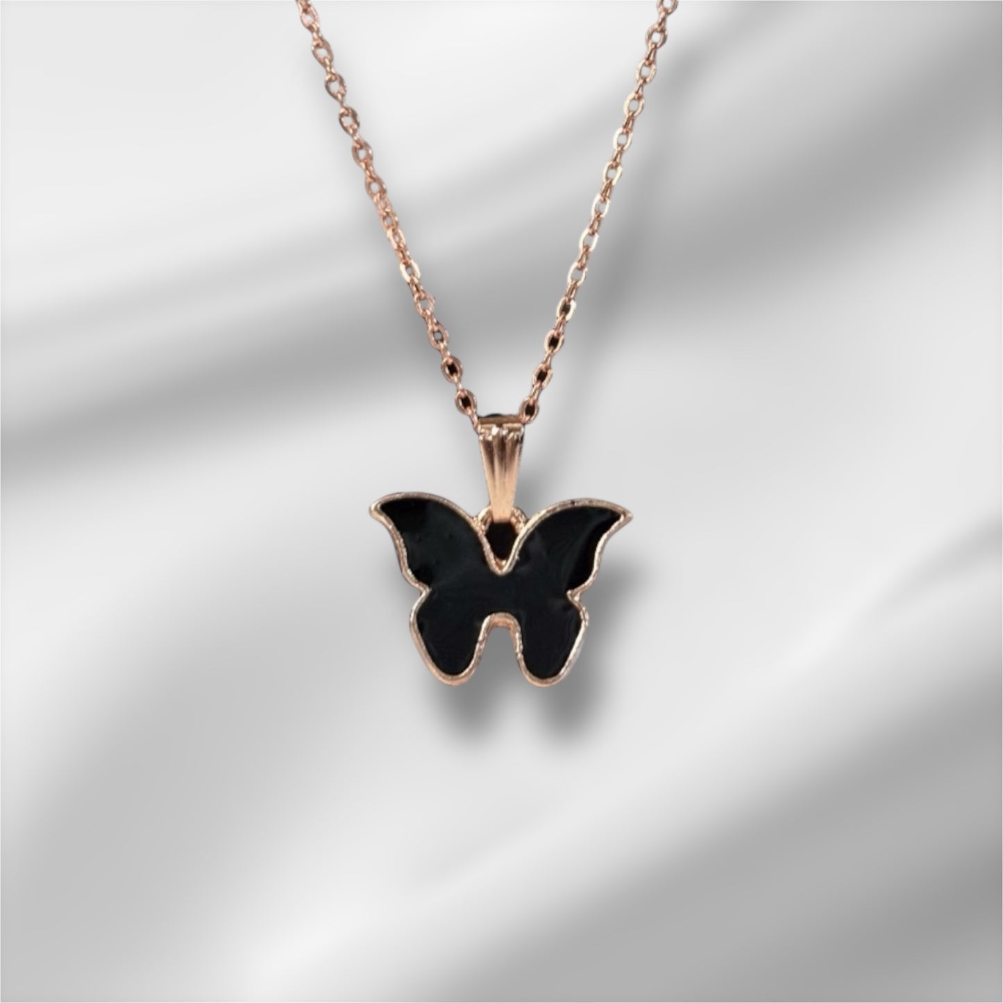 Elegant Rose Gold Butterfly Charm Necklace