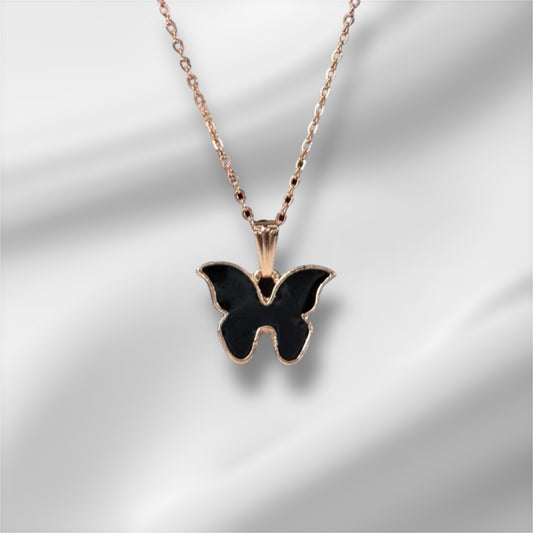 Elegant Rose Gold Butterfly Charm Necklace